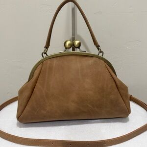 Unique Crazy Horse Cowhide Handmade Retro Style Kisslock Handbag/Multi Use Style